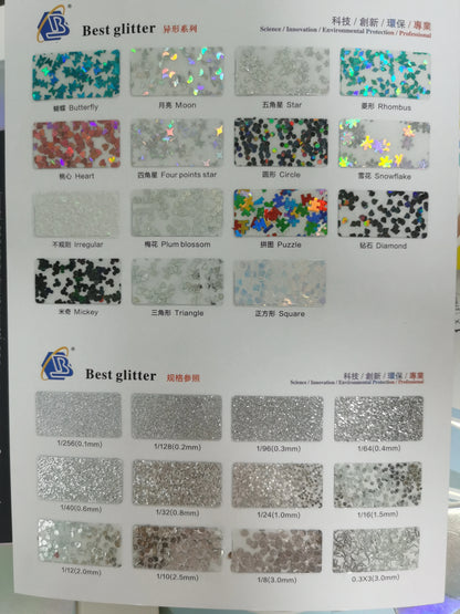 Prime Quality Wholesale PET Glitter Shapes Holographic or Iridescent Chunky Mixes Hexagon Glitter