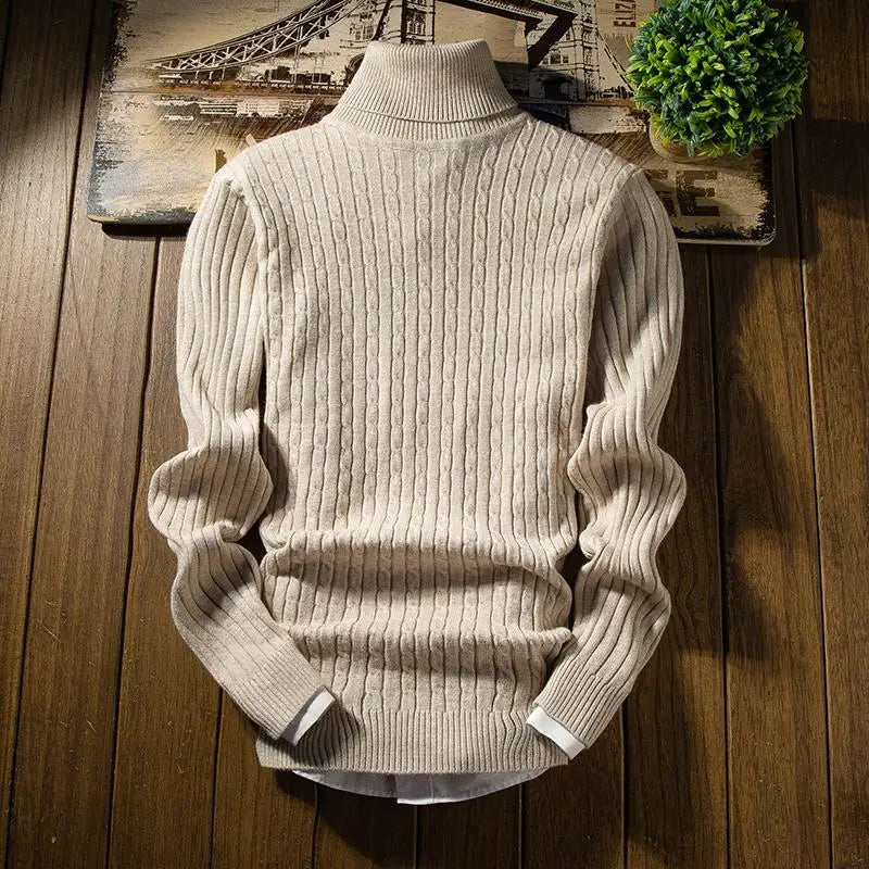 2023 Winter High Neck Thick Warm Sweater Men Turtleneck Brand Mens Sweaters Slim Fit Pullover Men Knitwear Male Double Collar3Xl