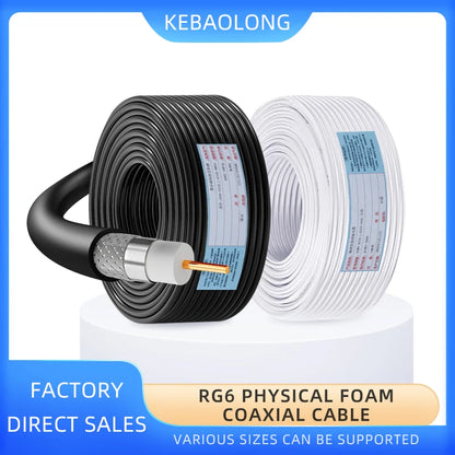 Customization Double Shielded Oxygen-free Copper RG6 Coaxial RF Cable Home HD Set-top Box TV Video Cable