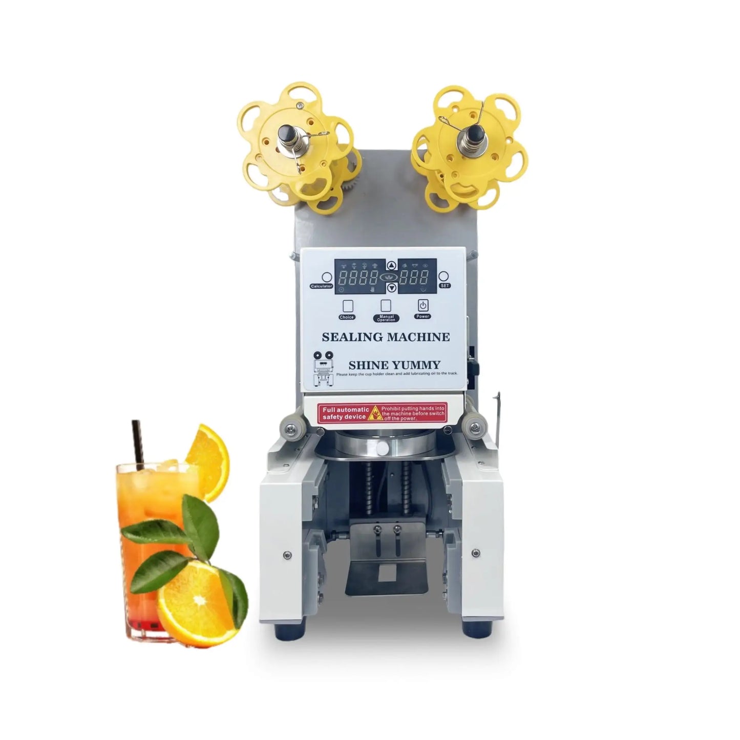 Certified NSF/CE/ETL Commercial 90/95 Caliber Milk Tea Shop Cup Sealing Machine with EU  Automatic Bubble Tea Cup Sealing