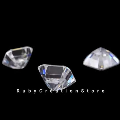 Perfect Asscher Cut Polished White Moissanite Loose Stone VVS1 Clarity 4mm Gemstone for Jewelry Making