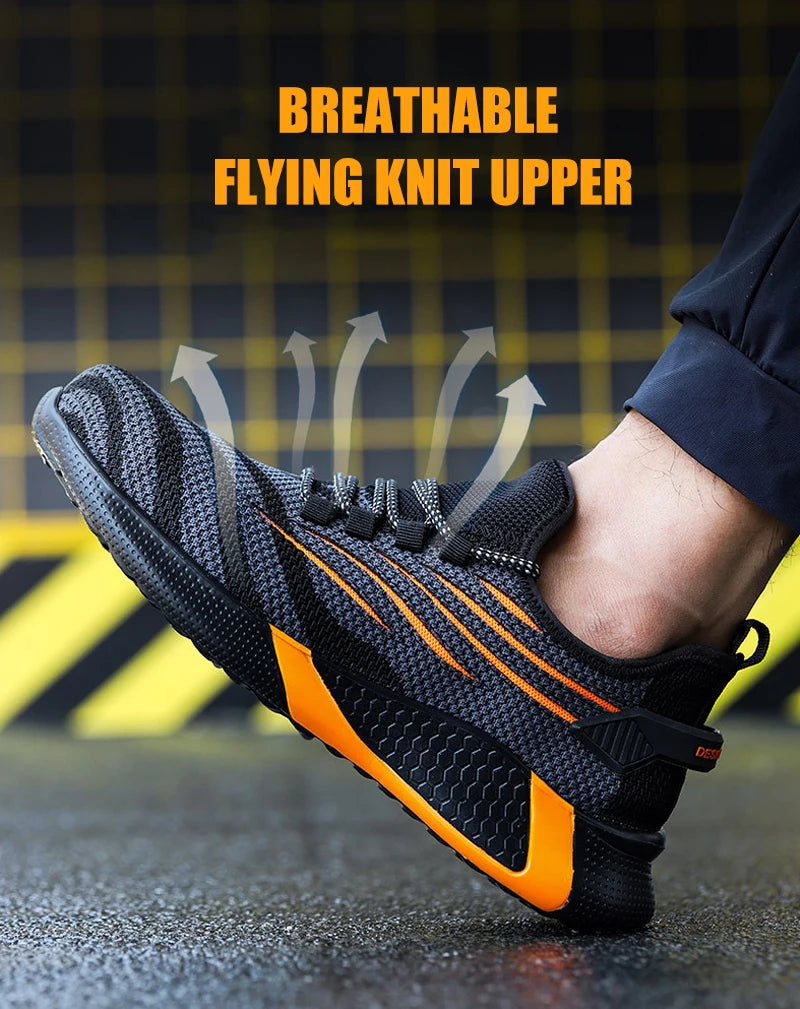 Men Work Safety Shoes Anti-puncture Working Sneakers Male Indestructible Work Shoes Men Boots Lightweight Men Shoes Safety Boots