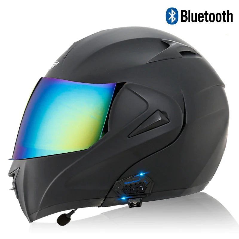 Carbon Fiber Pattern Electric Scooter Motorcycle Blueto0th Wireless Headphone Speaker Open Face Double Lens Full Face Helmets