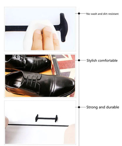 12pcs/set Leather Silicone Shoelace for Sneakers Shoes lace Lazy No Tie Shoelaces Elastic Shoe Lace Suitable for Unisex laces