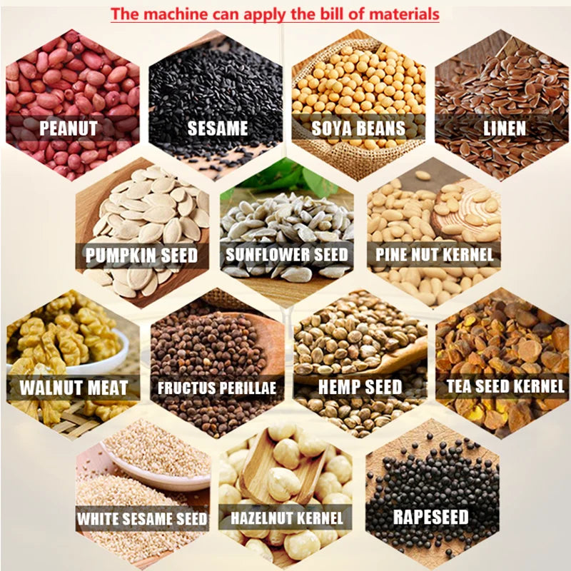 MJ 508 Automatic Castor Seeds Coconut Soy Bean Peanut Cold Press Oil Machine Extractor Household Oil Making Press Machine