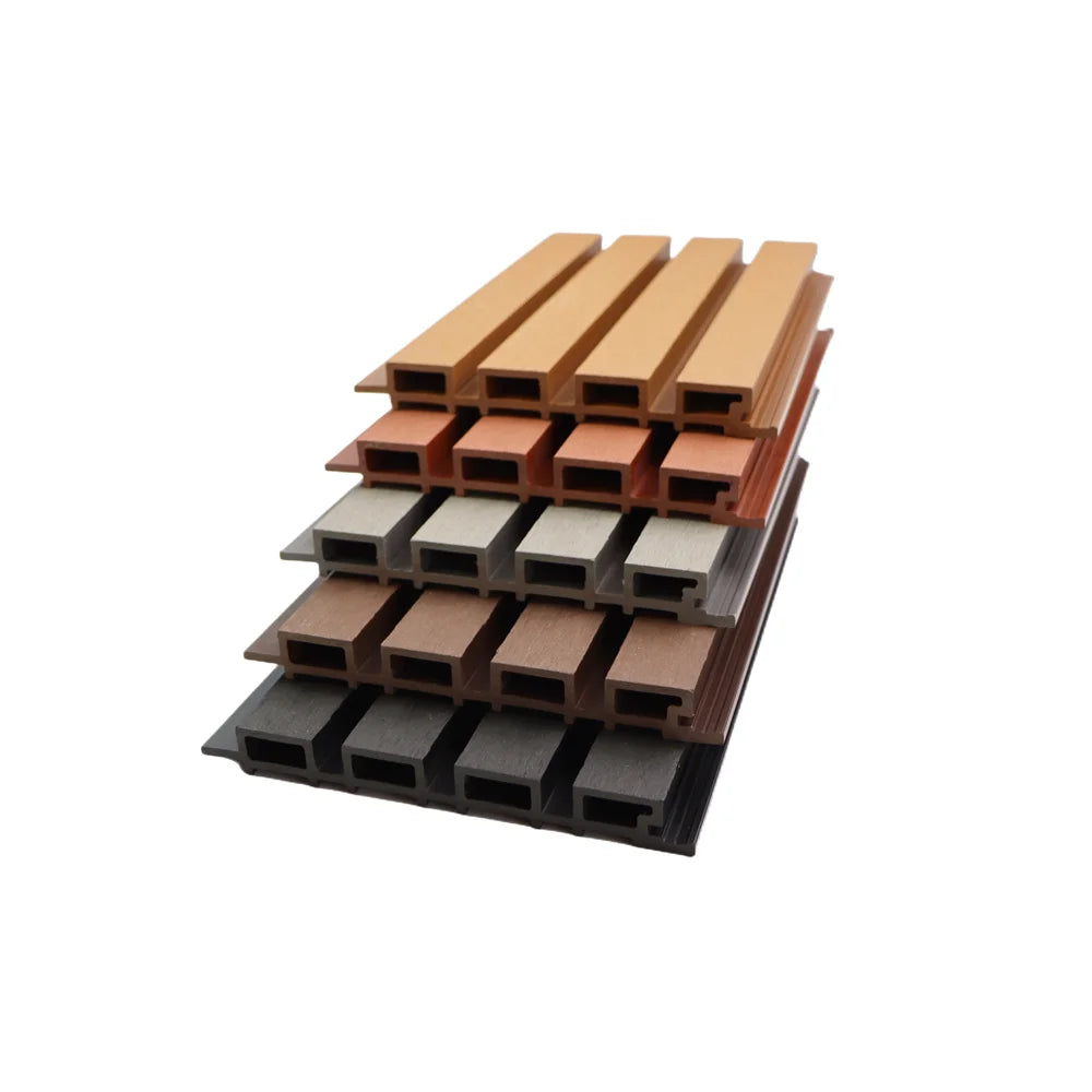Great Outdoor Waterproof Fluted WPC Wall Panel External Plastic Composite Garden Cladding for Hotels and Villas