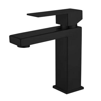 304 Stainless Steel Single Hole Basin Faucets with Ceramic Valve Core Modern Square Design Wall-mounted Bathroom Mixer Taps