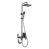 Hot Sale Bath Rain Shower Set Sanitary Ware Black Brass Large Bathroom Rain Shower Set with Shattaf