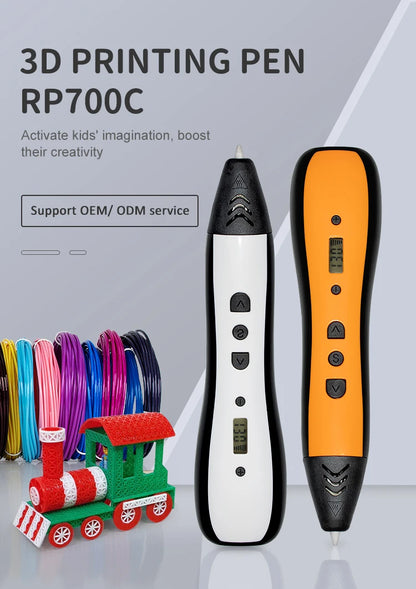 JER Hot Sales 3d Pen 3d Drawing Printer Pen with LCD Display Professional 3d Printing Pen Child Wireless