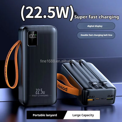 High Capacity 60000mAh Portable Power Bank Fast Charging 22.5W PD+QC3.0 Dual-Thread 60000 MAh High Efficiency Power Supplies