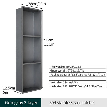 High Quality Reusable Stainless Steel Shower Room Shelf Modern Corner Mounted No Nailing Required-Wall-Mounted Bathroom Shelf