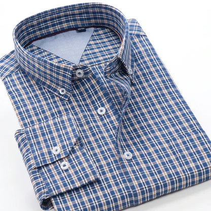 6XL 7XL 8XL 9XL 10XL Elegant Classic Youth Men's Business Casual Striped Long Sleeve Shirt Autumn Brand big Size Loose Shirt