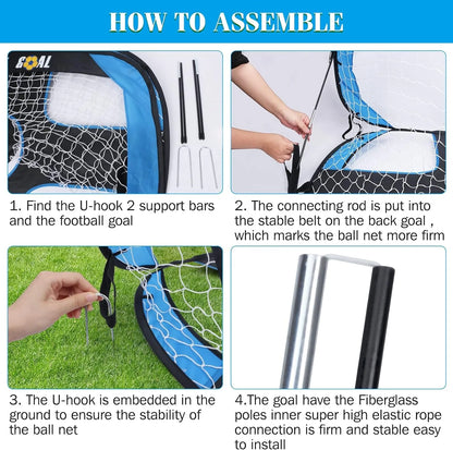 Wholesale Foldable Portable Green Pop-up Soccer Goal Nets for Kids & Toddlers-Backyard & Beach Training Equipment