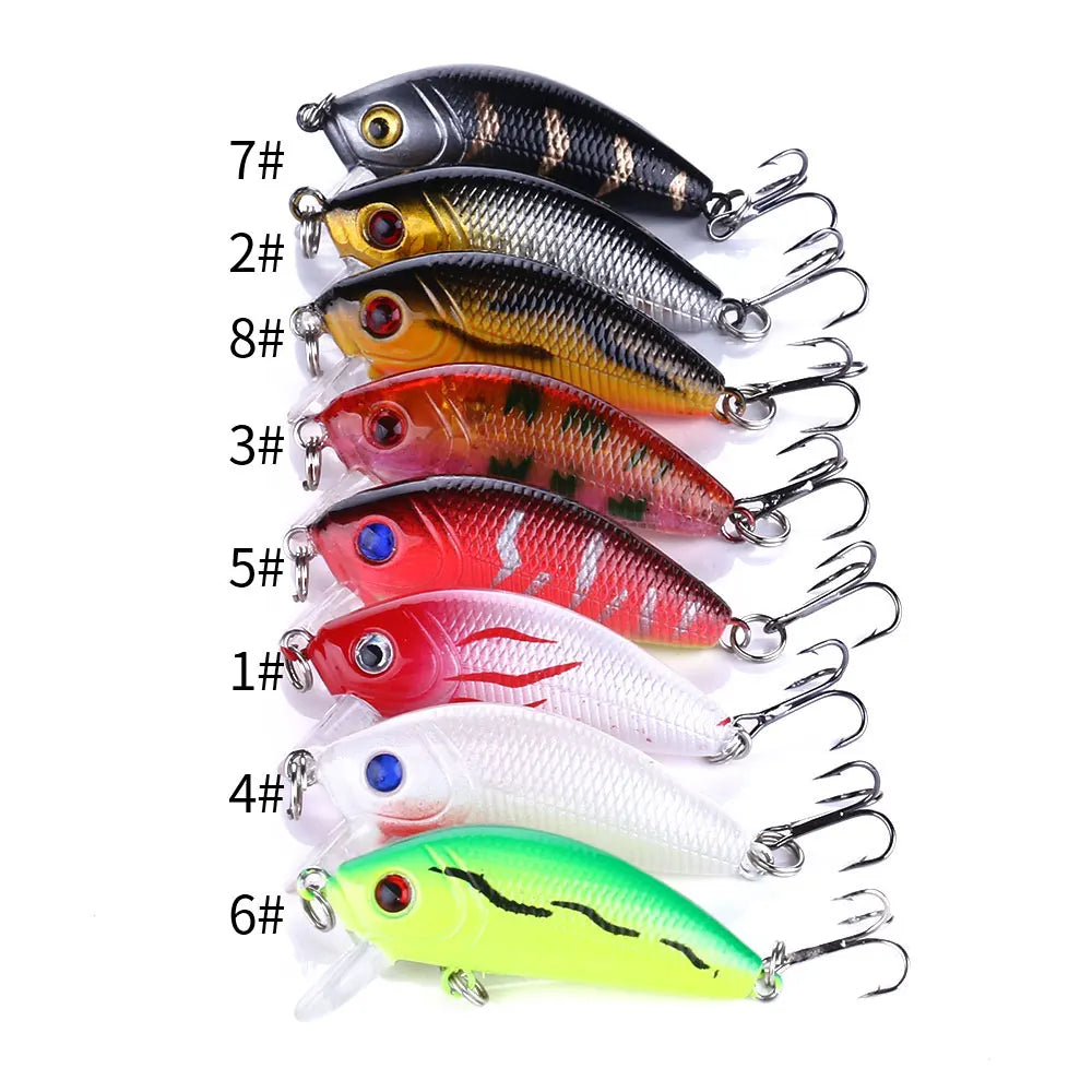 45pcs 30 Pieces Artificial Fishing Bait Sequins Hard Plastic Crankbait Pencil Popper Minnow Fishing Lure Combo