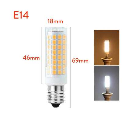 AC110V Brightness Bulb 102LEDs E11/E12/E14/E17 LED Lights Corn Bulbs 9W Replace 80W Halogen Lamp for Home House Lighting Bedroom