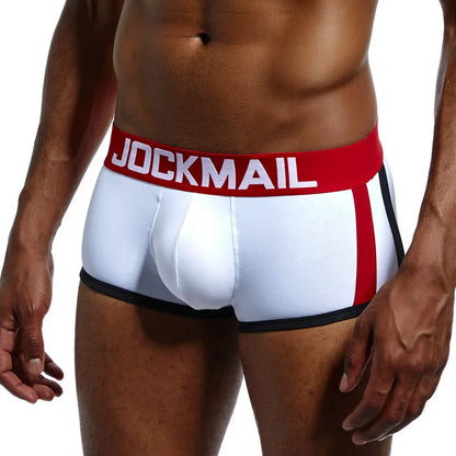 Hip Lift Butt Enhancement Low-Rise Knitted Boxer Briefs Soft Breathable Cotton Daily Casual Removable Front Padding Men's Waist