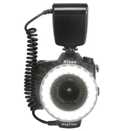 RF-550D 48pcs Macro LED Ring Flash Bundle with 8 Adapter Ring for Canon Nikon Pentax Olympus Panasonic DSLR Camera Flash  HD 130