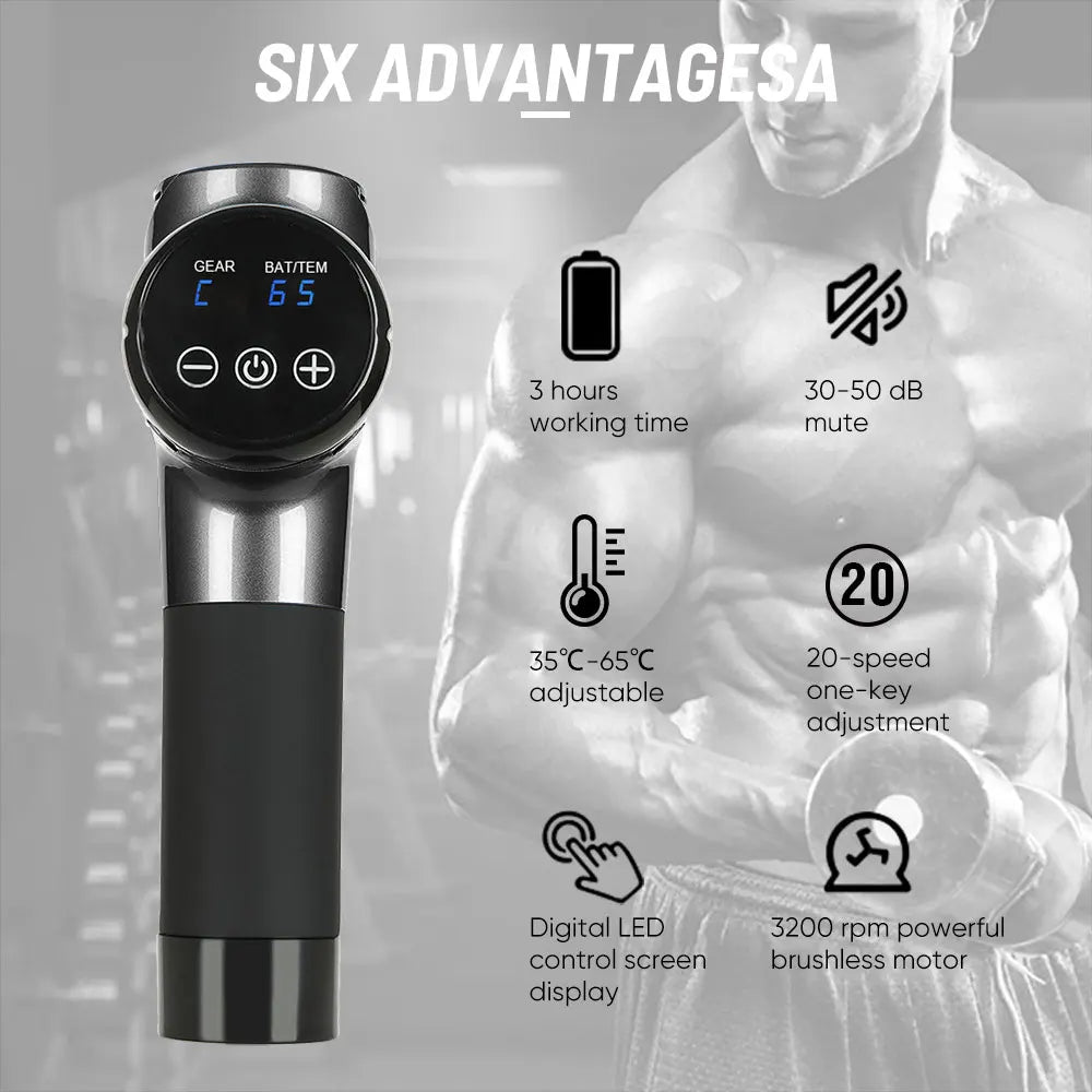 Professional Cold and Heated Massage Gun Hand Held Percussion Vibration Massager Gun