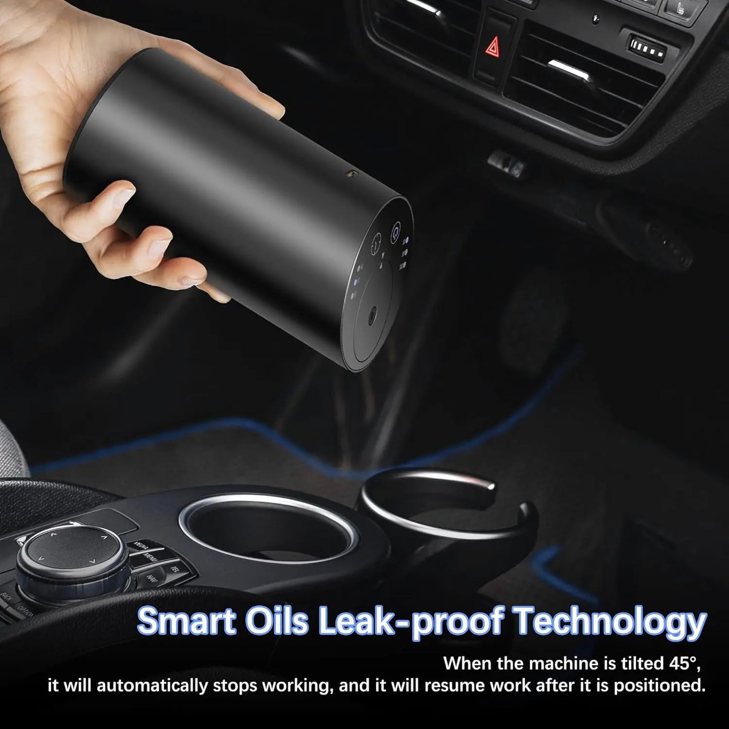 Leak Proof Aluminum USB Rechargeable Smart Cold Mist Cordless Aromatherapy Diffuser with Timing Function for Car Office & Room