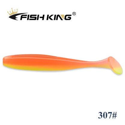 FISH KING Easy Shiner Fishing Lure 50mm 75mm 100mm Wobblers Carp Fishing Soft Lures Silicone Artificial Double Color Bait T Tail