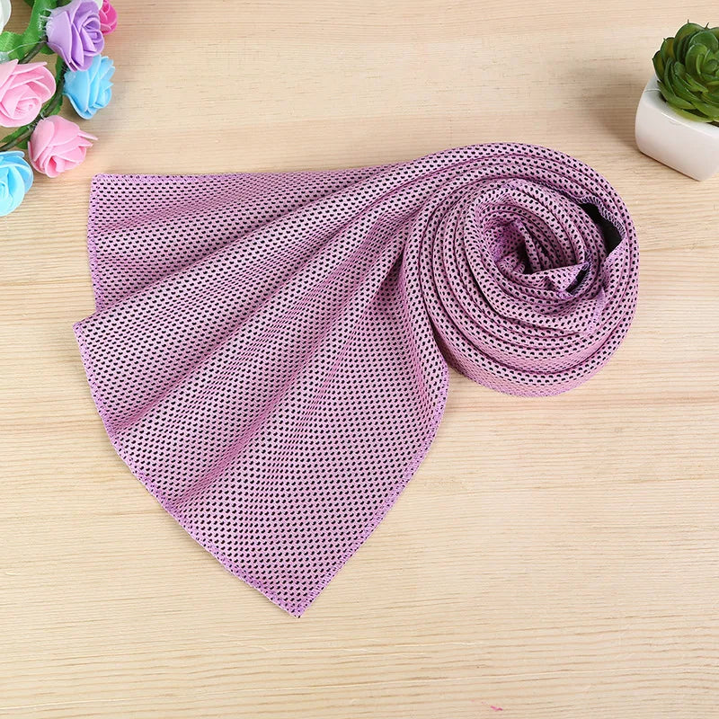 Wholesale Microfiber Cooling Towel Custom Logo Solid Color Knitted Technique Instant Cooling Effect