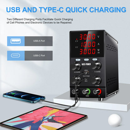 SPS3010C 30V 10A Adjustable DC Digital Display Switching Power Supply 300W DC Power Supply Battery Charging Repair Laboratory