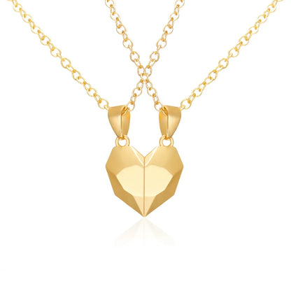 2Pcs Magnetic Heart Couple Necklace For Women Valentine's Day Sweater Chain For Best Friend Lovers Wedding Party Gift Jewelry