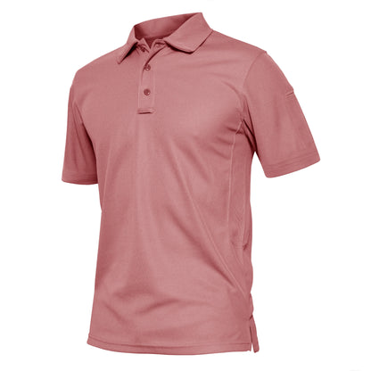 KEFITEVD Summer Golf T-shirts Men's Short Sleeve Quick Drying Polo Shirt Lightweight Outdoor Hiking Camping T-shirts Tee Tops