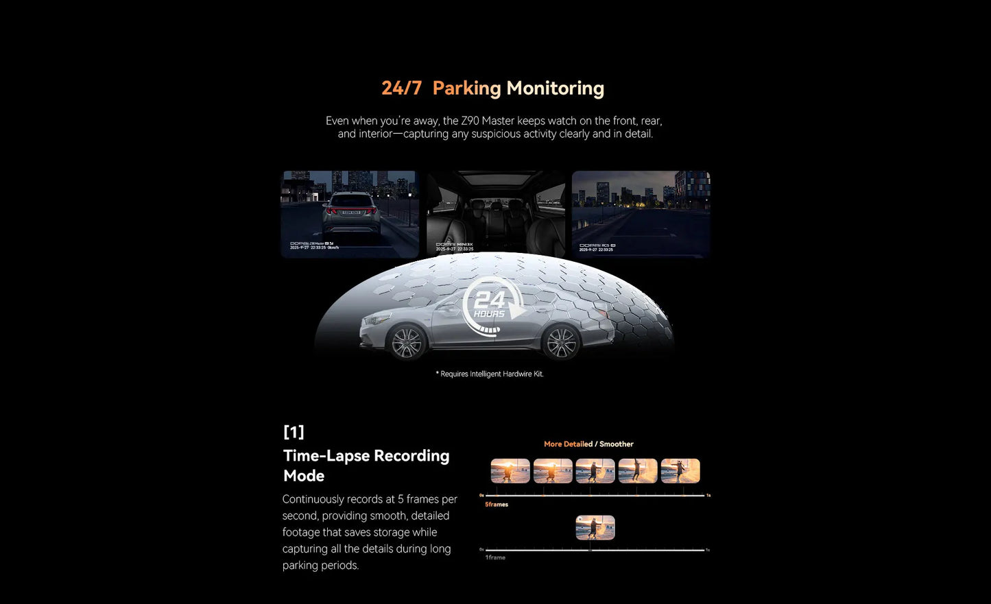 DDPAI Z90 Master/Z90 Pro /Z90  Series Flagship Dual Lens Triple Vision Car Dash Cam Video Recorder ADAS WDR Loop Recording Touch