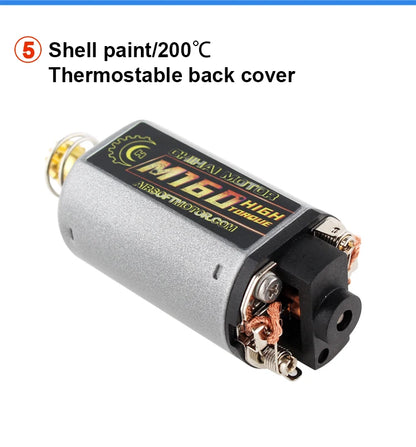 Chihai Motor CHF-480WA-22TPA M160 N35 NdFeB 25000RPM High Torque Motor AEG Motor Short Axis for Ver.3 Gearbox AK Series Airsoft