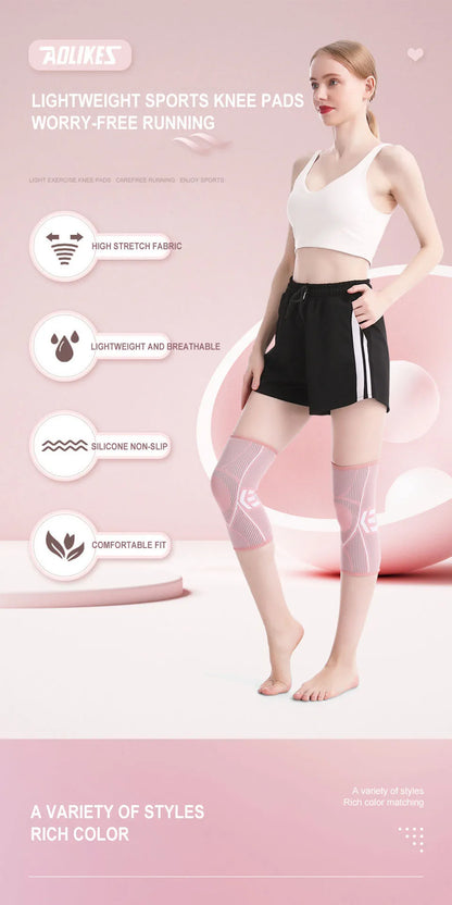 AOLIKES 1PCS Knee Brace Support for Arthritis Joint Nylon Sports Fitness Compression Sleeves Kneepads Cycling Running Protector
