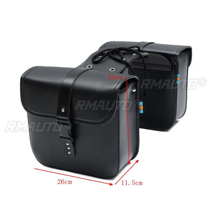2PCS Universal Motorcycle Saddle Bags Side Storage Luggage Bag Fork Tool Pouch Racing Race Moto Travel Bags Waterproof Saddlebag