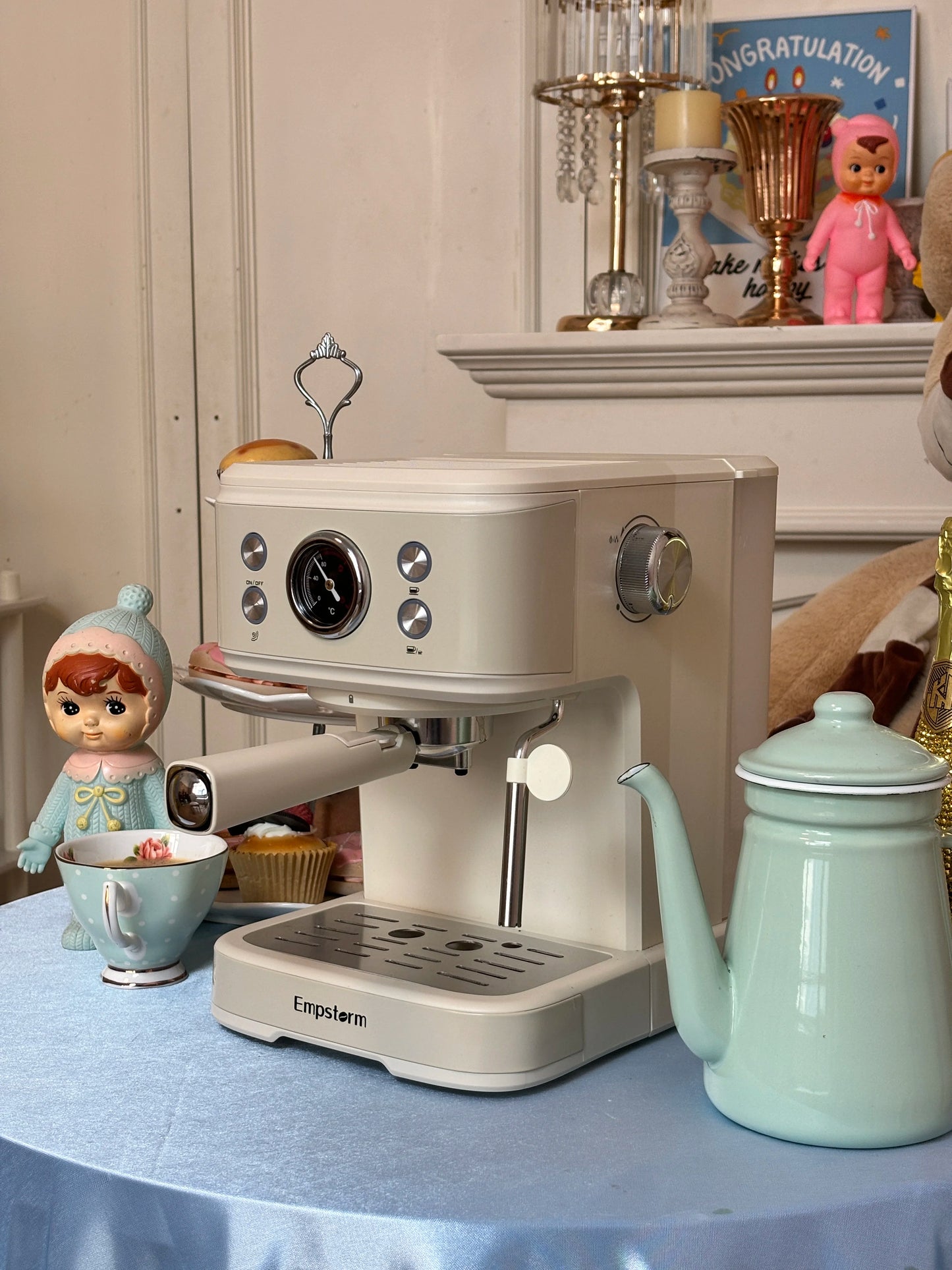 For Original Design 04E White Electric 220V Semi-auto Espresso Machine Capsule Coffee Maker 1.5L Household Brew System