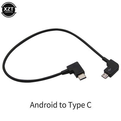 Data Cable For DJI Spark MAVIC 2 Pro Air Control Drone Android Micro USB To Type C USB C Adapter Cable For smart mobile phone