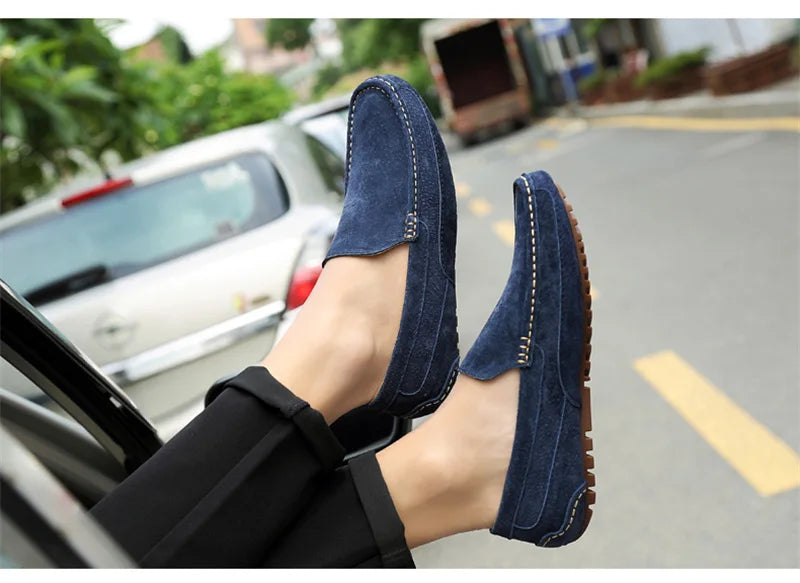 Suede Leather Man Loafers Luxury 2021 Casual Shoes For Men Boat Shoes Handmade Men Slipon Driving Shoes Male Moccasins Zapatos99