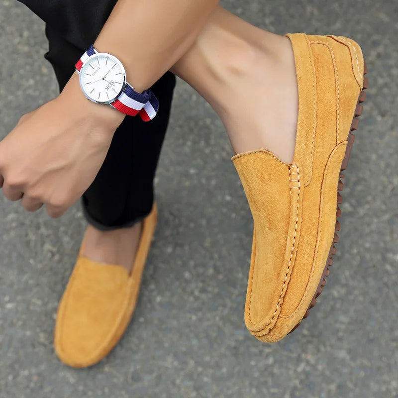 Suede Leather Man Loafers Luxury 2021 Casual Shoes For Men Boat Shoes Handmade Men Slipon Driving Shoes Male Moccasins Zapatos99