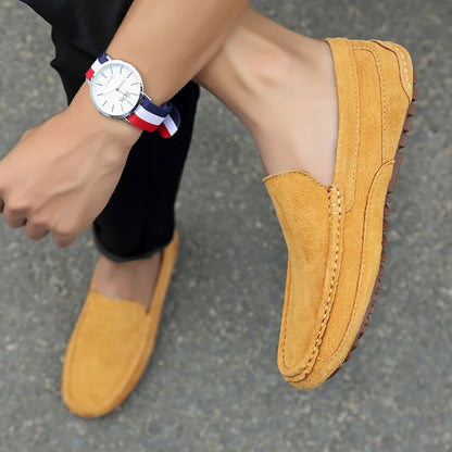 Suede Leather Man Loafers Luxury 2021 Casual Shoes For Men Boat Shoes Handmade Men Slipon Driving Shoes Male Moccasins Zapatos99