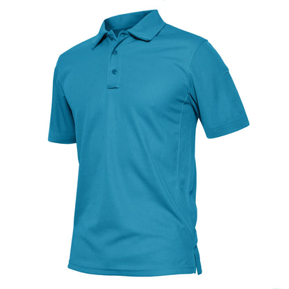 KEFITEVD Summer Golf T-shirts Men's Short Sleeve Quick Drying Polo Shirt Lightweight Outdoor Hiking Camping T-shirts Tee Tops