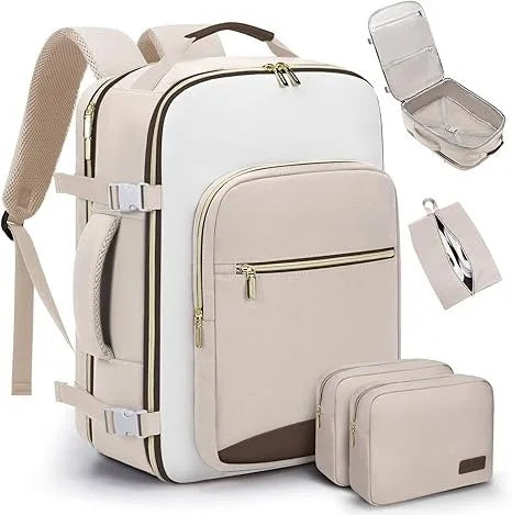 Cross-Border Color-Block Multi-Piece Set Oxford Waterproof Backpack Large Capacity for Business Trip Carry-On Luggage Laptop