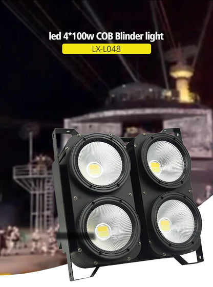 Dj Disco Lighting LED 4x100W COB Waterproof  Blinder Light  Four Eyes 2/6/12 Channel 400W Strobe 0-30Hz