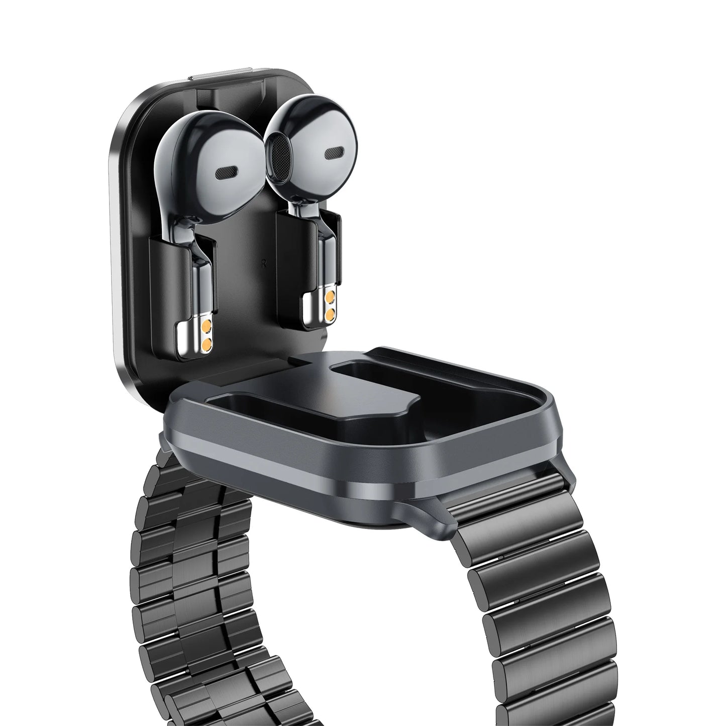 D8 Pro Unisex Smart Watch with TWS Earphones Square Design IP67 Waterproof Sports Fitness Health Monitor for iPhone & Android