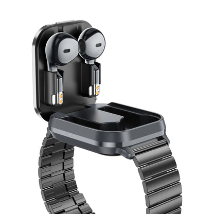 D8 Pro Unisex Smart Watch with TWS Earphones Square Design IP67 Waterproof Sports Fitness Health Monitor for iPhone & Android