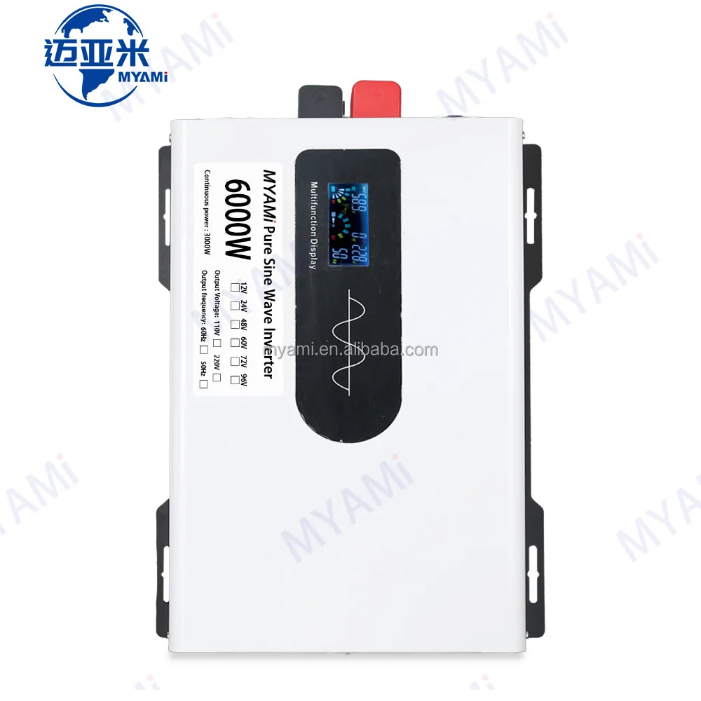 For Dual Output 3000W 12-96V DC Input Grid LCD Display Solar AC 220V Inverter Pure Sine Wave Low-Frequency Air Conditioner