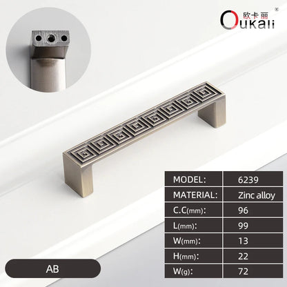 Best Price 96mm Modern Zinc Alloy Solid Hardware Copper Bronze Rectangular Antique Wardrobe Kitchen Cabinet Door Pull Handle