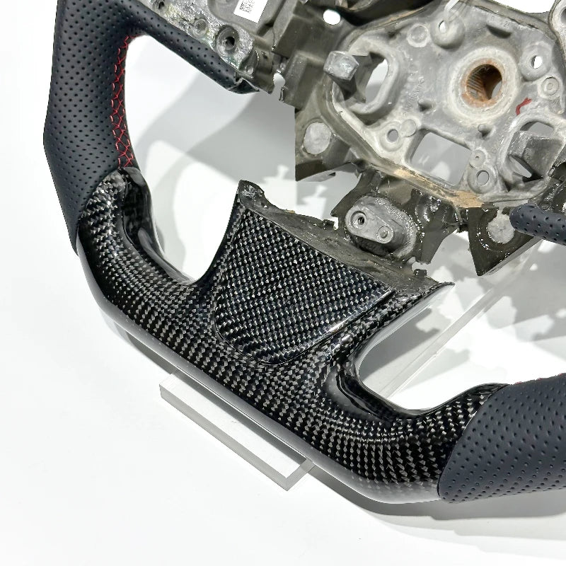 European Warehouse Spot Delivery Directly Black Carbon Fiber and Perforated Leather Red Top Line for Renault Megane RS Megane 4