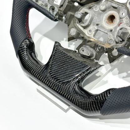 European Warehouse Spot Delivery Directly Black Carbon Fiber and Perforated Leather Red Top Line for Renault Megane RS Megane 4