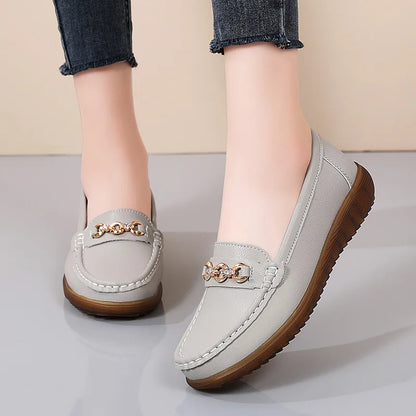 Autumn New Style Shallow Mouth Flat Shoes for Women Slip-on Flats Versatile Soft-Soled Comfortable Shallow Women's Shoes