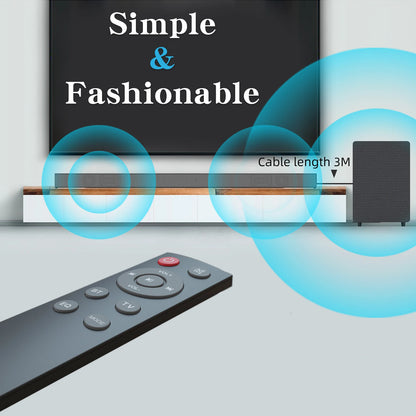BS-18E Home Horizontal Theater System LCD TV Soundbar Subwoofer Box Aux/USB/Optical/Coaxial/RCA Durable Plastic Soundbar Pc