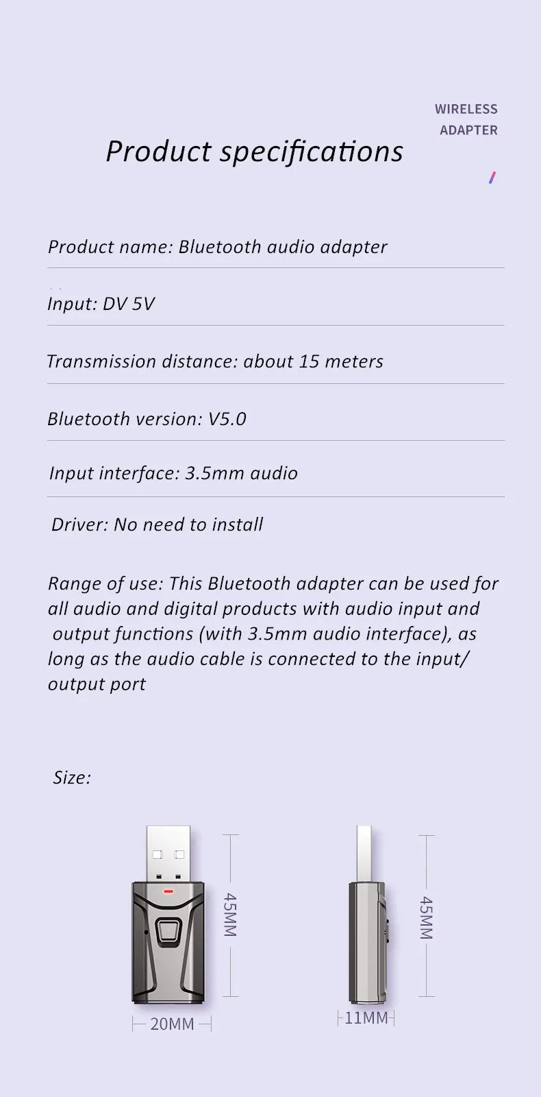 Wireless Tv Earbud Tws Bluetooth Headset with USB Adaptor 9D Stereo Earphone CVC Noise Cancelling 2000mA Charging Box Mic for TV