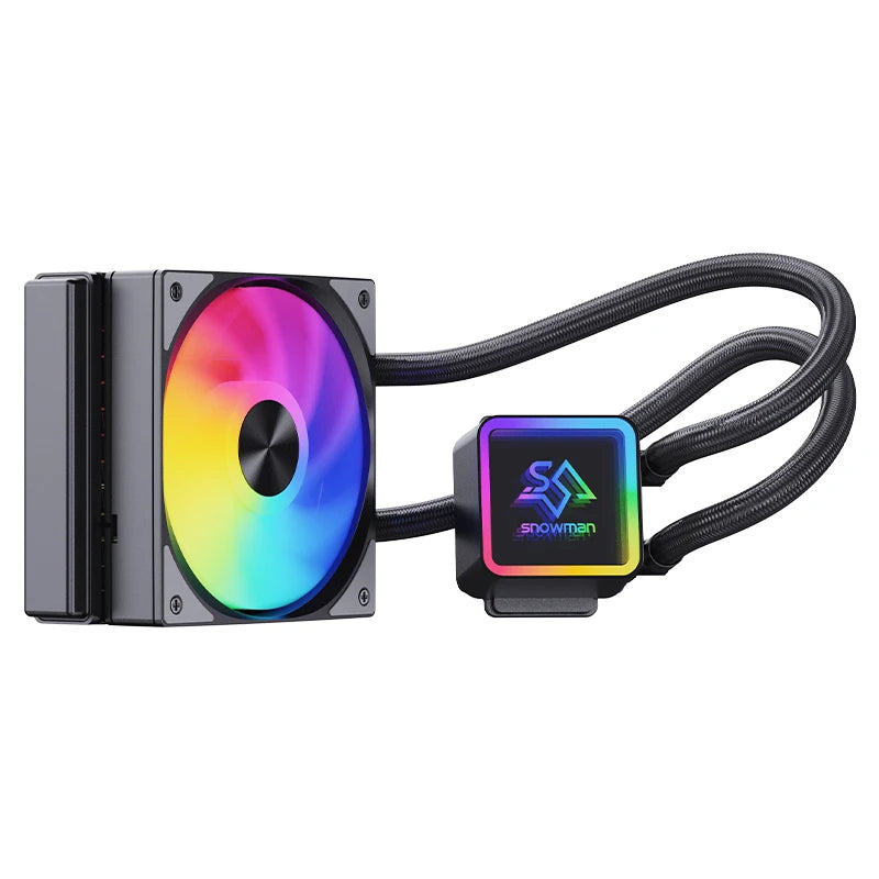 SNOWMAN 120mm RGB ARGB CPU Liquid Cooler AIO Water Cooling Kit High-Efficiency Radiator Ultra-Quiet Fans Heatsink for Laptop 12V